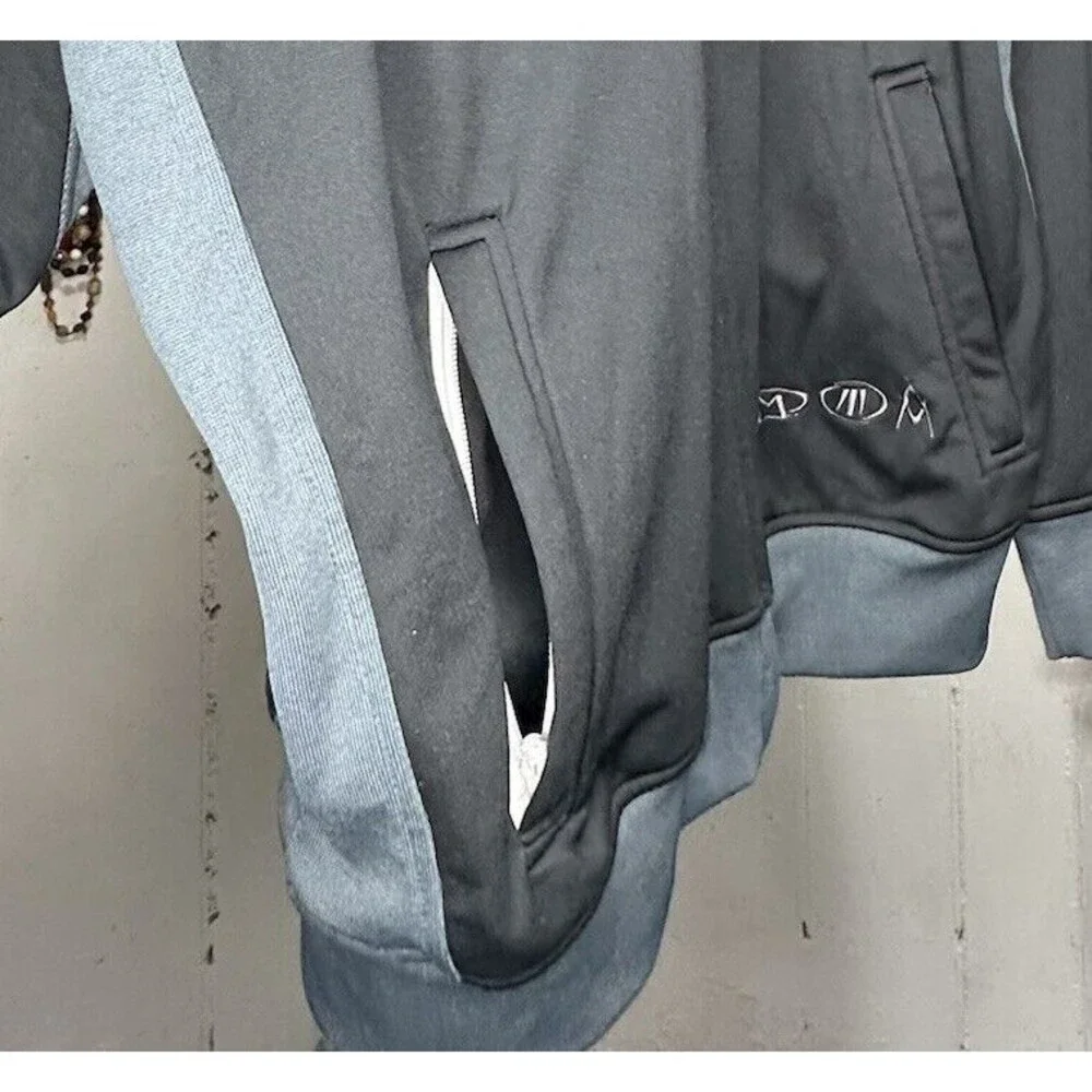 Volkl XL Track Jacket Black Fleece‎ Lined Full Zip Logo Tecnica Marker Sporty